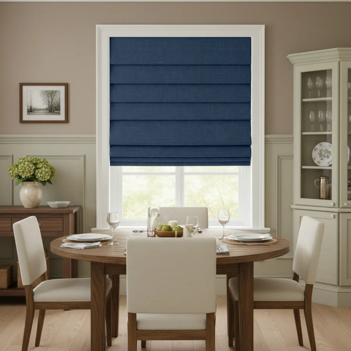 Costom Roman Shades Slate Blue 302-11