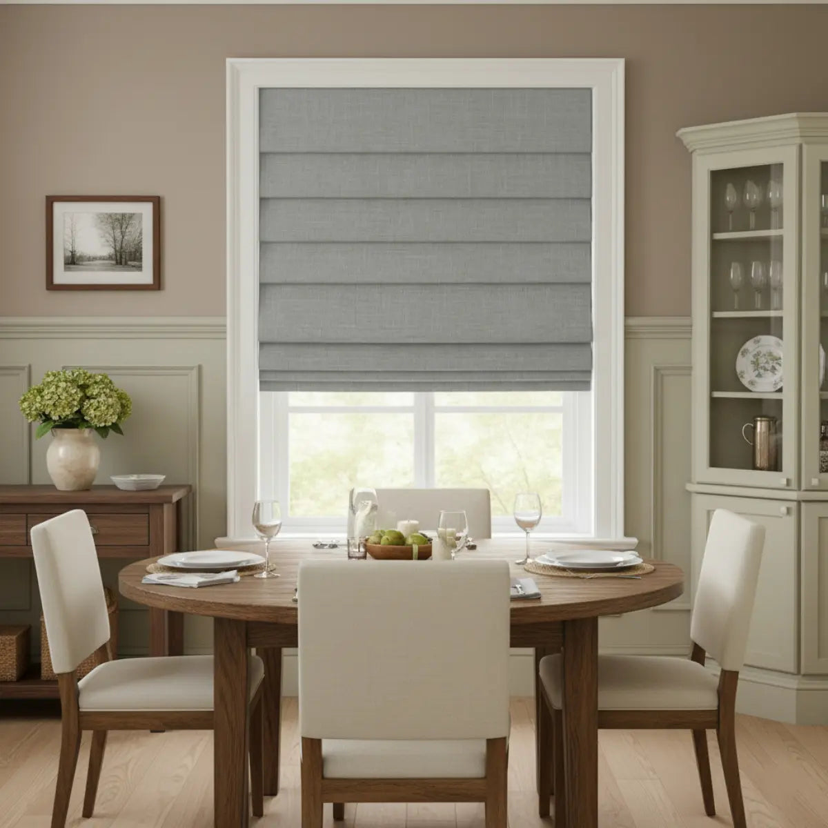 Costom Roman Shades Pearl Gray 302-13