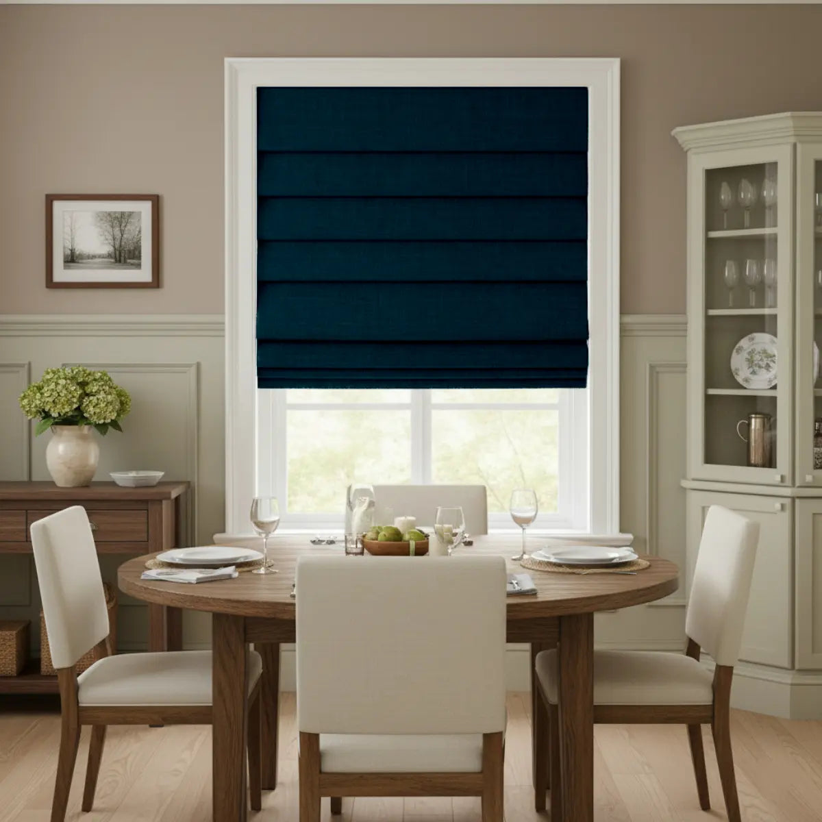 Costom Roman Shades Teal Blue 302-18