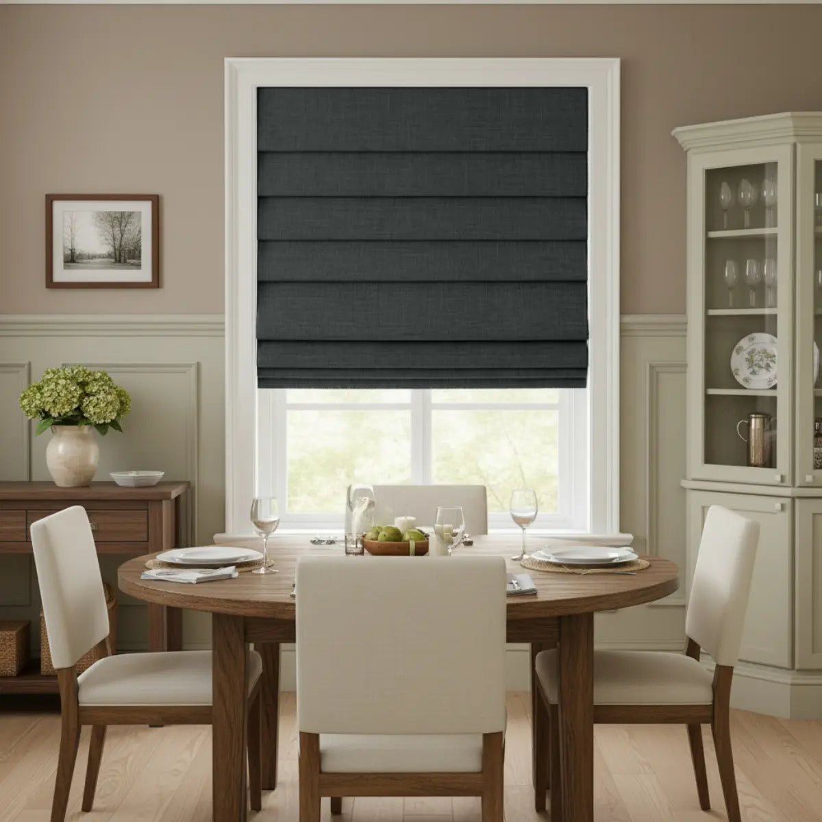 Costom Roman Shades Dark Gray 302-22