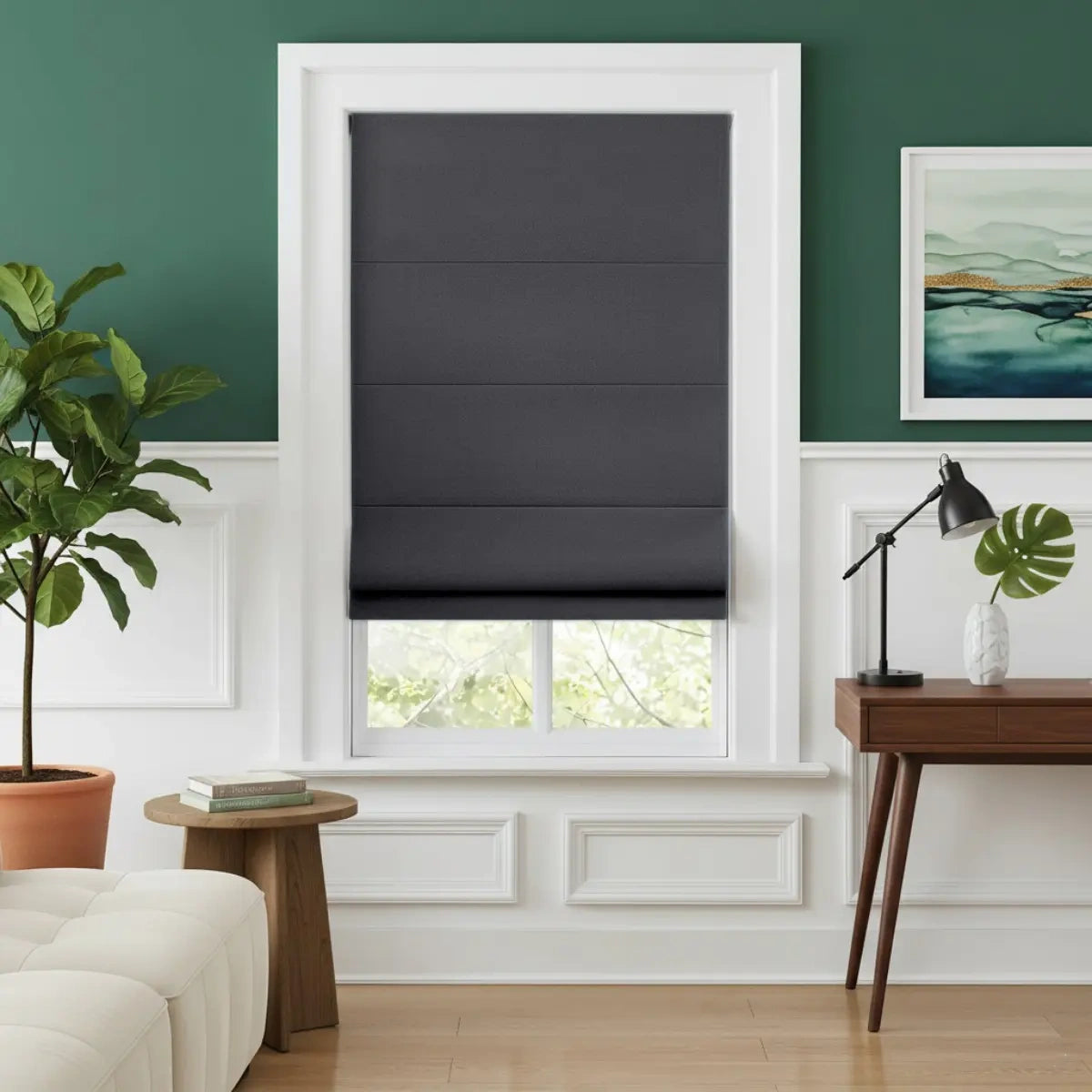 Costom Roman Shades Charcoal Mist OY6-238-19