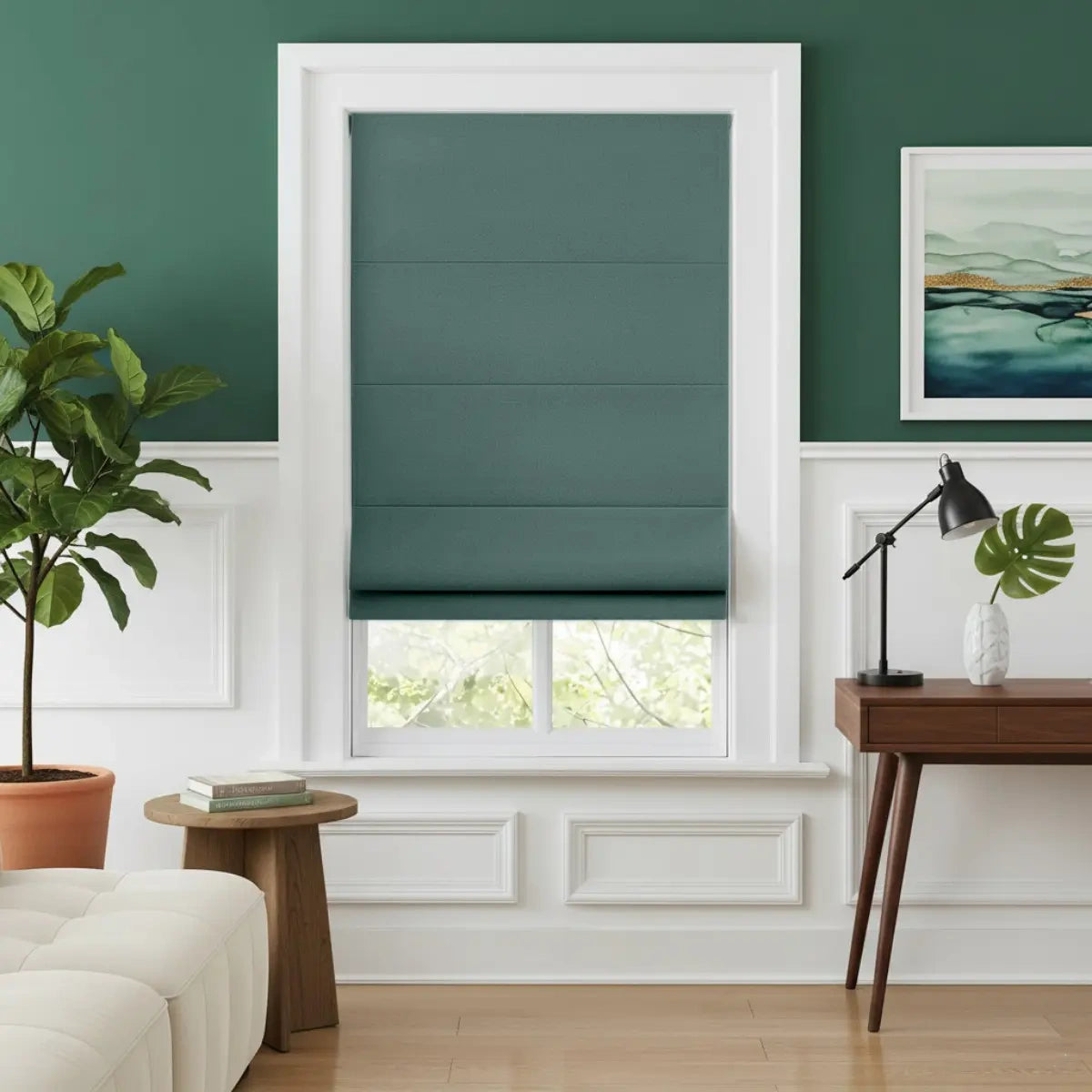 Costom Roman Shades Teal Green OY6-238-12