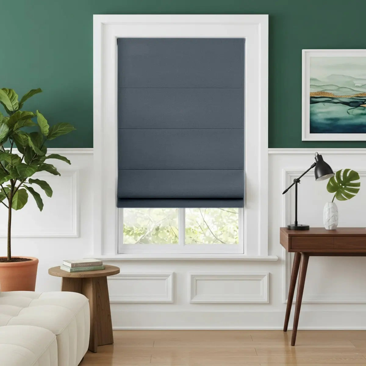 Costom Roman Shades Slate Blue OY6-238-14