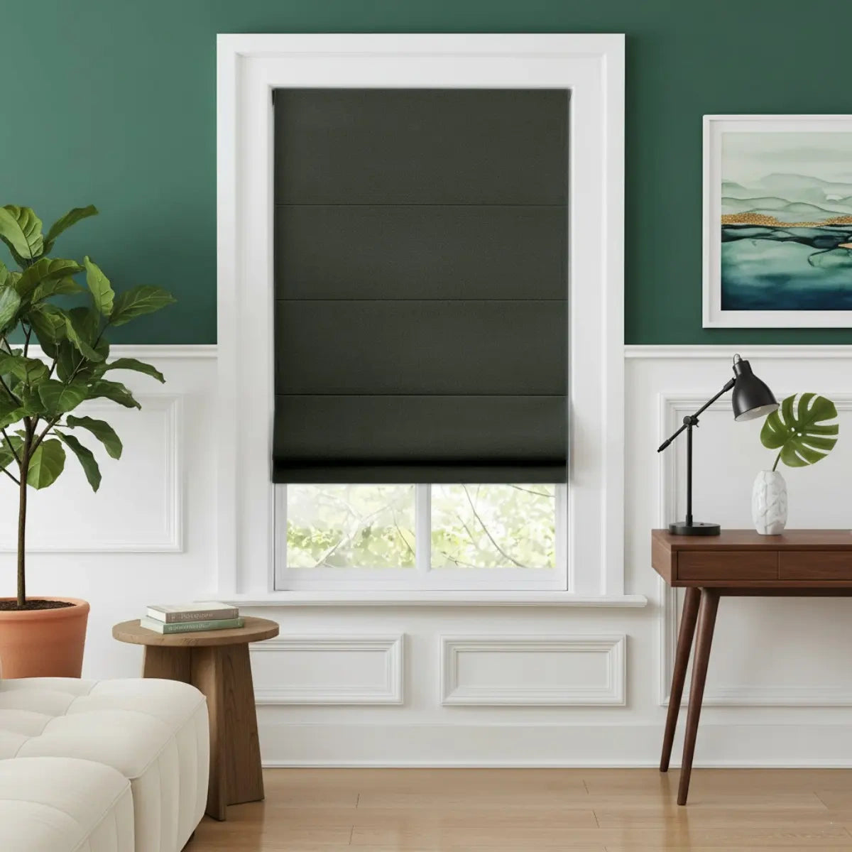 Costom Roman Shades Olive Brown OY6-238-15