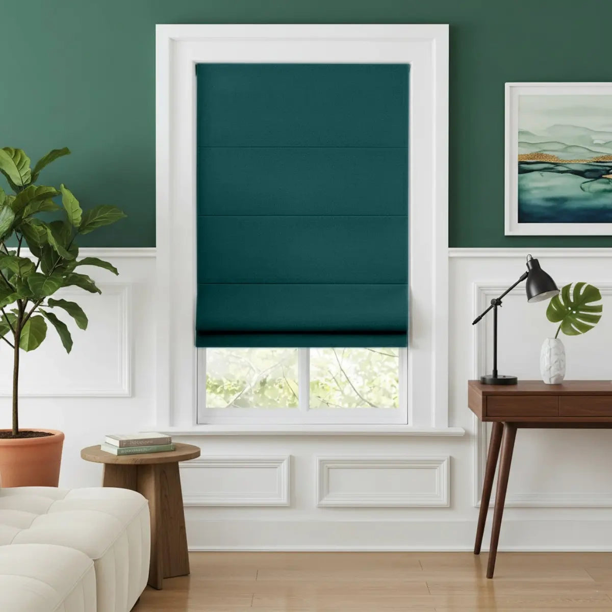 Costom Roman Shades Eucalyptus Teal OY6-238-23