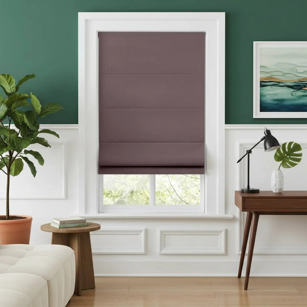 Costom Roman Shades Rosewood Mauve OY6-238-24