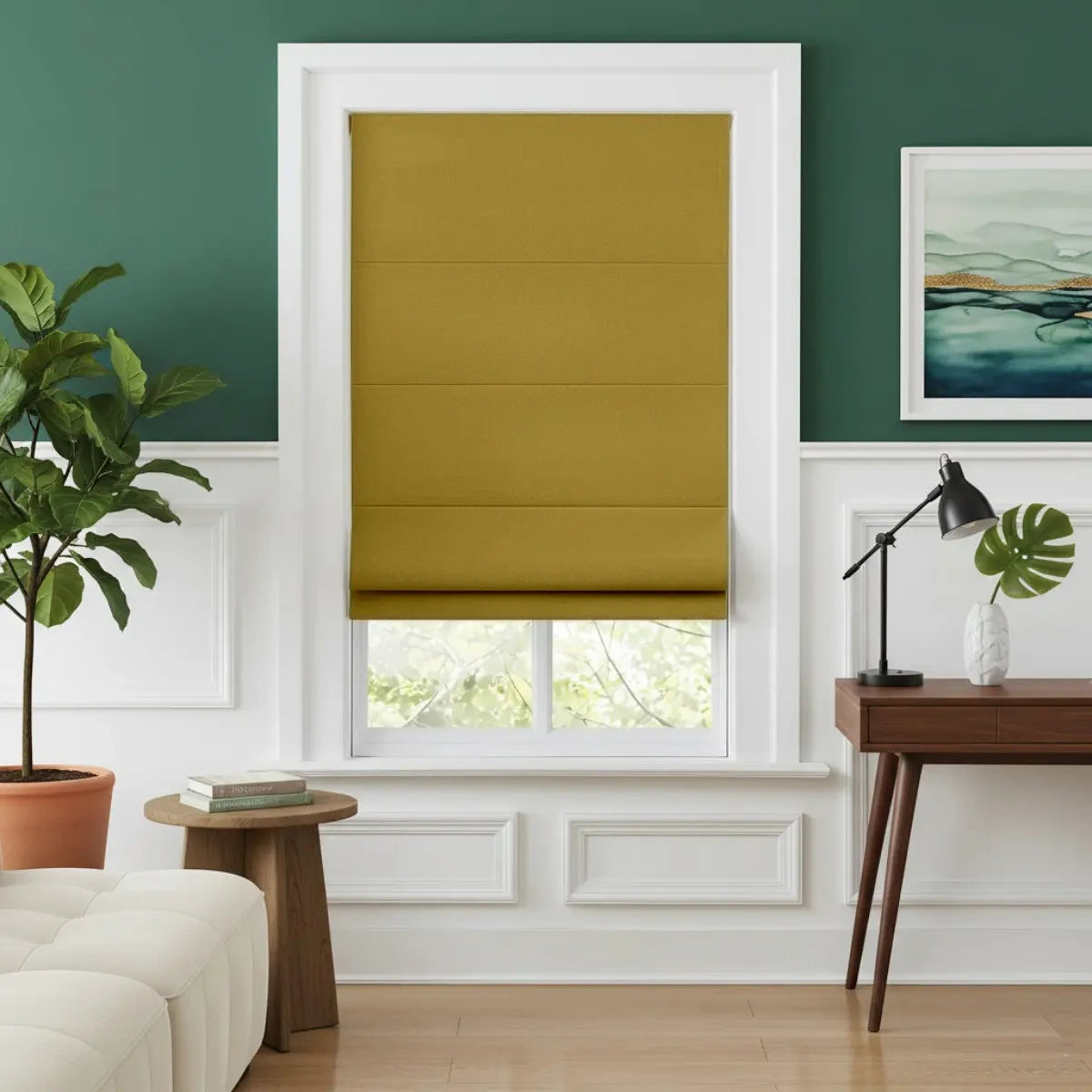 Costom Roman Shades Golden Mustard OY6-238-2