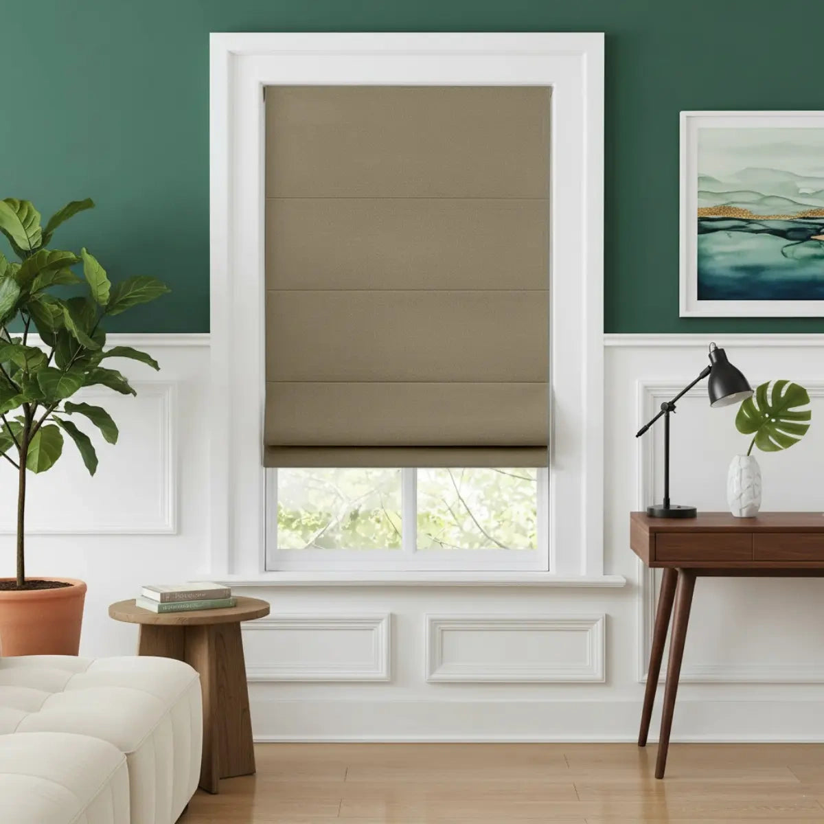 Costom Roman Shades Khaki Beige OY6-238-5