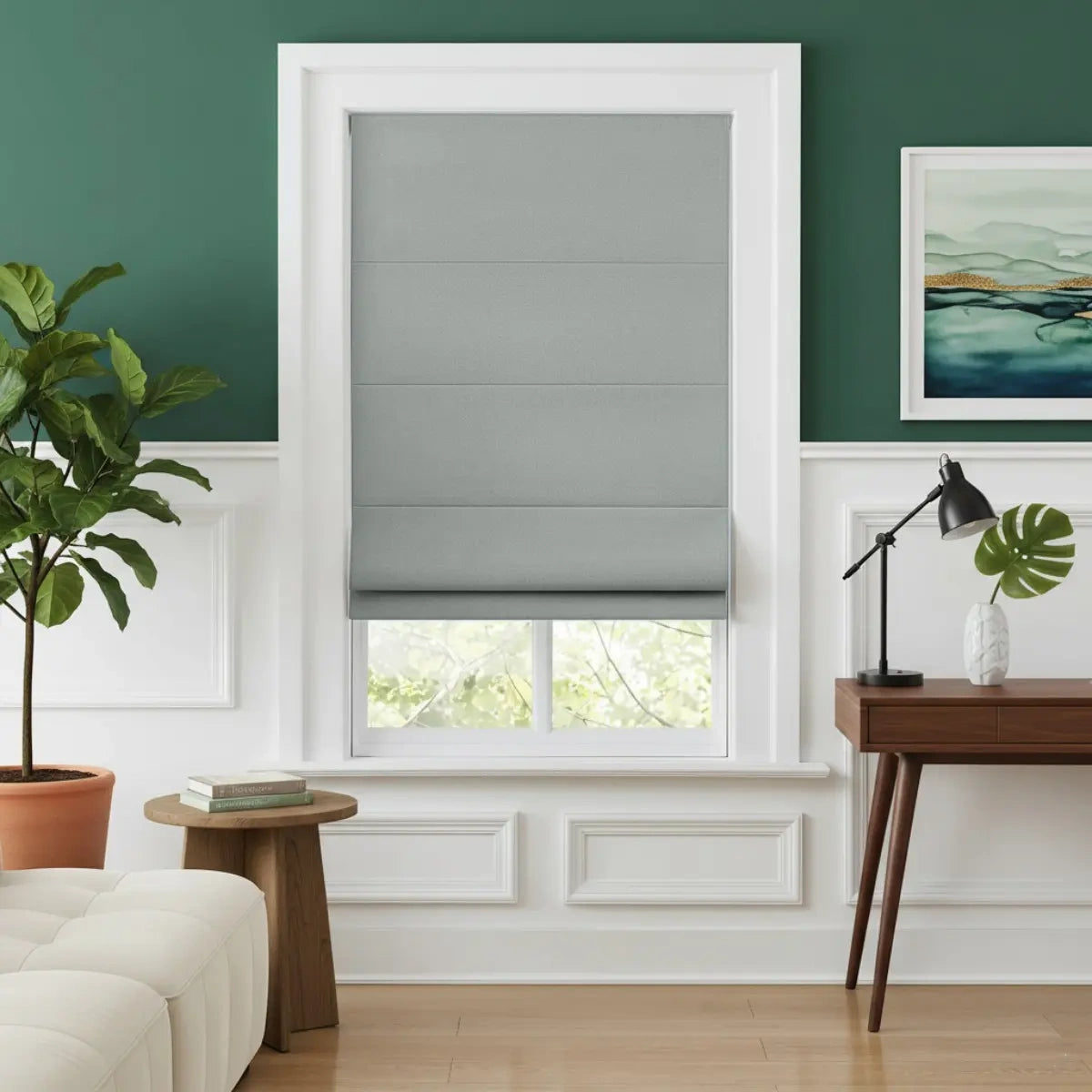 Costom Roman Shades Light Gray OY6-238-9