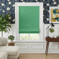 Costom Roman Shades Emerald Slub ZJM18