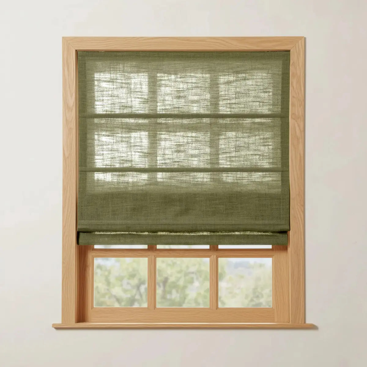 Costom Roman Shades Olive Moss W1234-25
