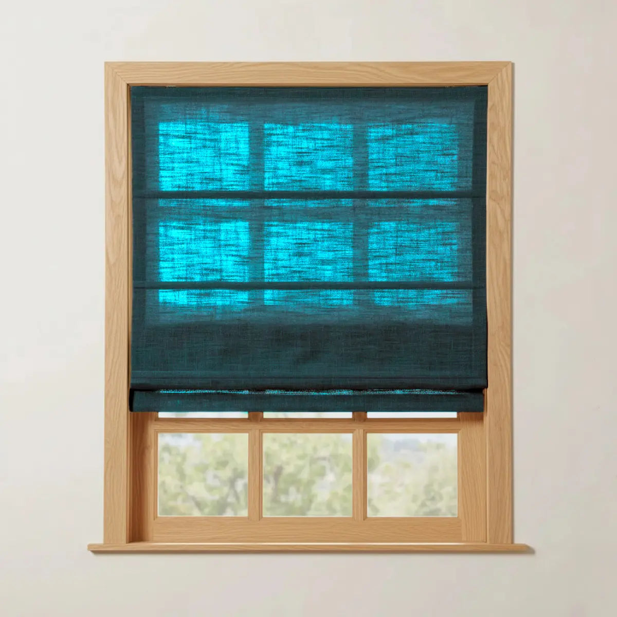 Costom Roman Shades Ocean Teal W1234-31