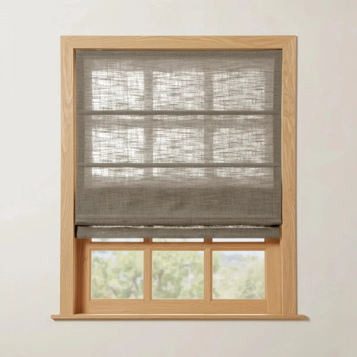Costom Roman Shades Warm Gray W1234-35