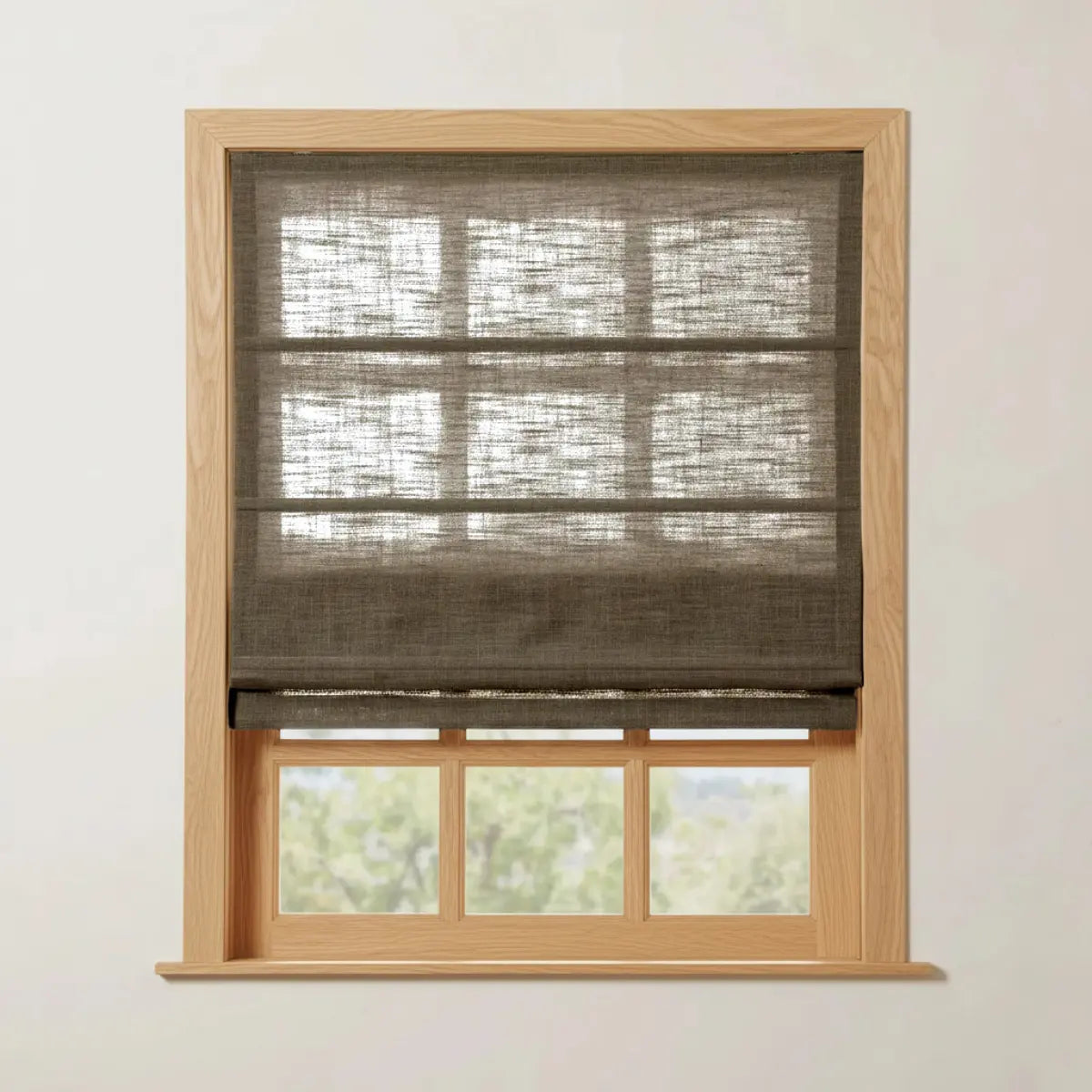Costom Roman Shades Charcoal Brown W1234-38