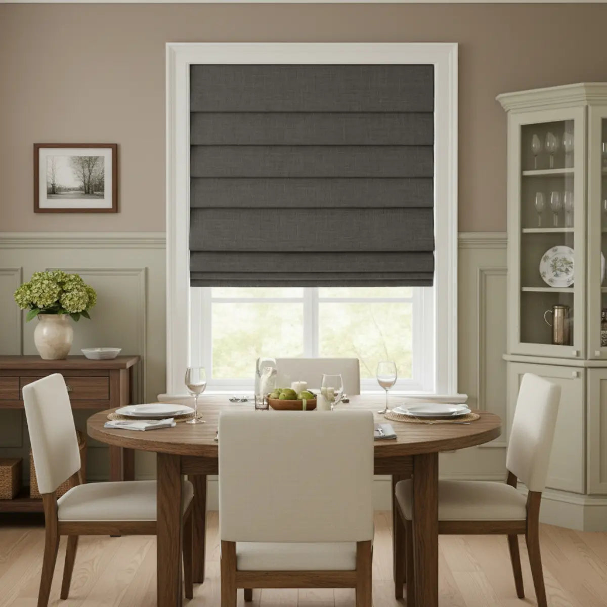 Costom Roman Shades Medium Gray 302-10