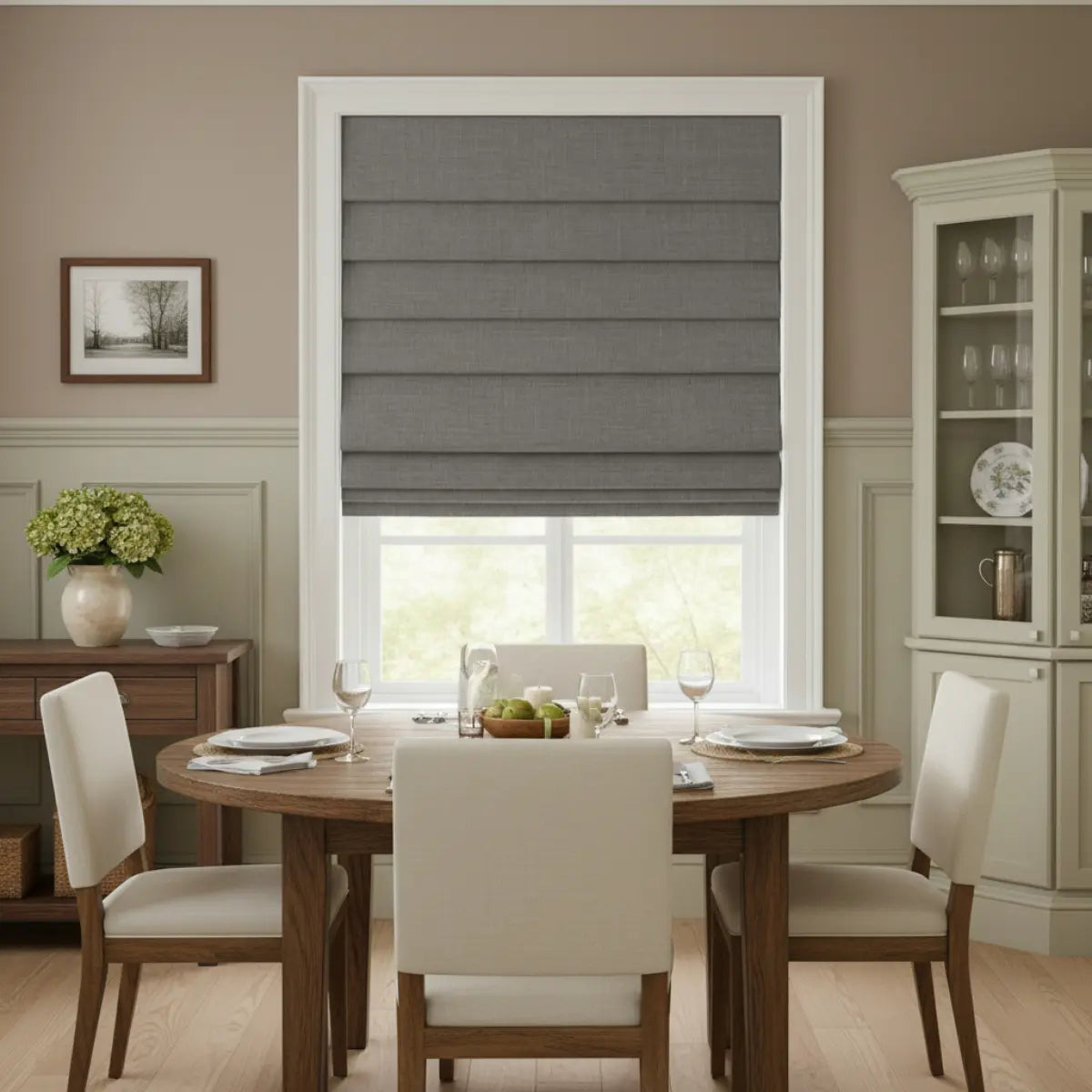 Costom Roman Shades Silver Gray 302-20