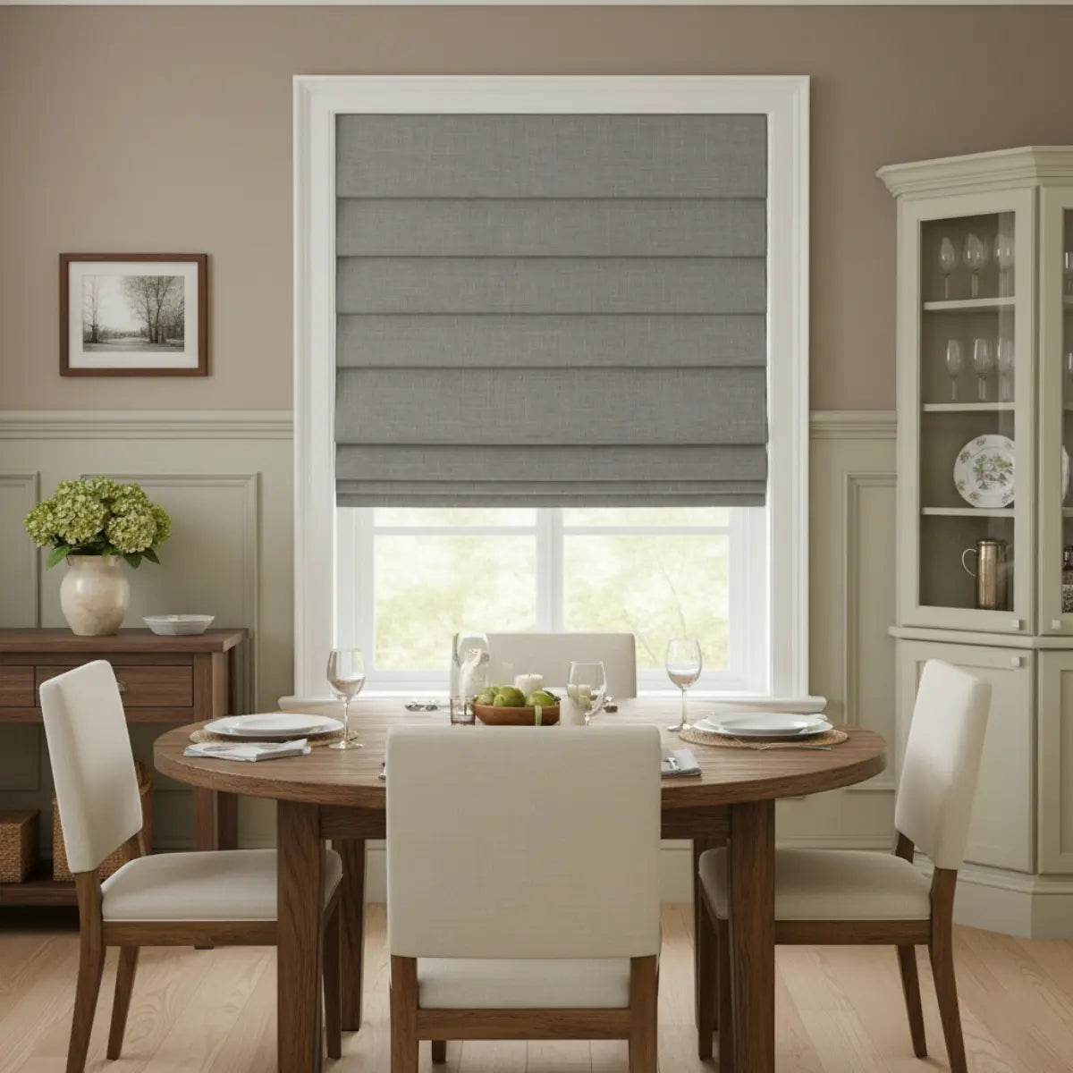 Costom Roman Shades Cloud Grey 302-2