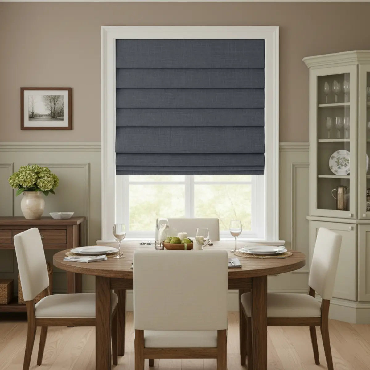 Costom Roman Shades Graphite Grey 302-4