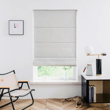 Customize Total Blackout Cordless Roman Shades  Linen Textured