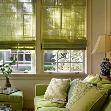 Handmade Custom Cordless Linen Sheer Roman Shades