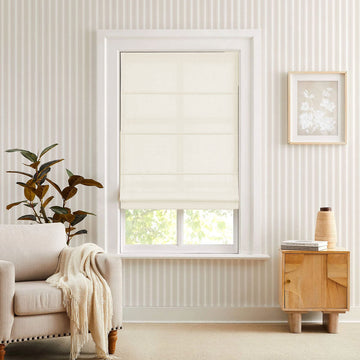 Lisa Custom Cotton Linen Sheer Roman Shades