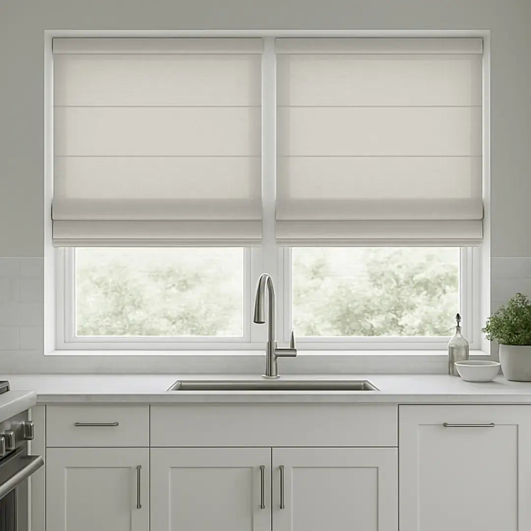 W1234 Series Light Filtering Roman Shades with Cordless Design