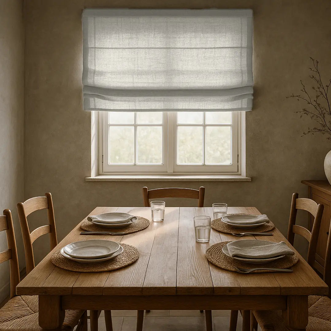 50% Light Filtering Roman Shades | Cordless W1234 Series | Privacy & Natural Light