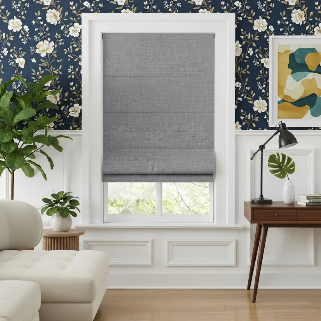 Costom Roman Shades Granite Gray ZJM01