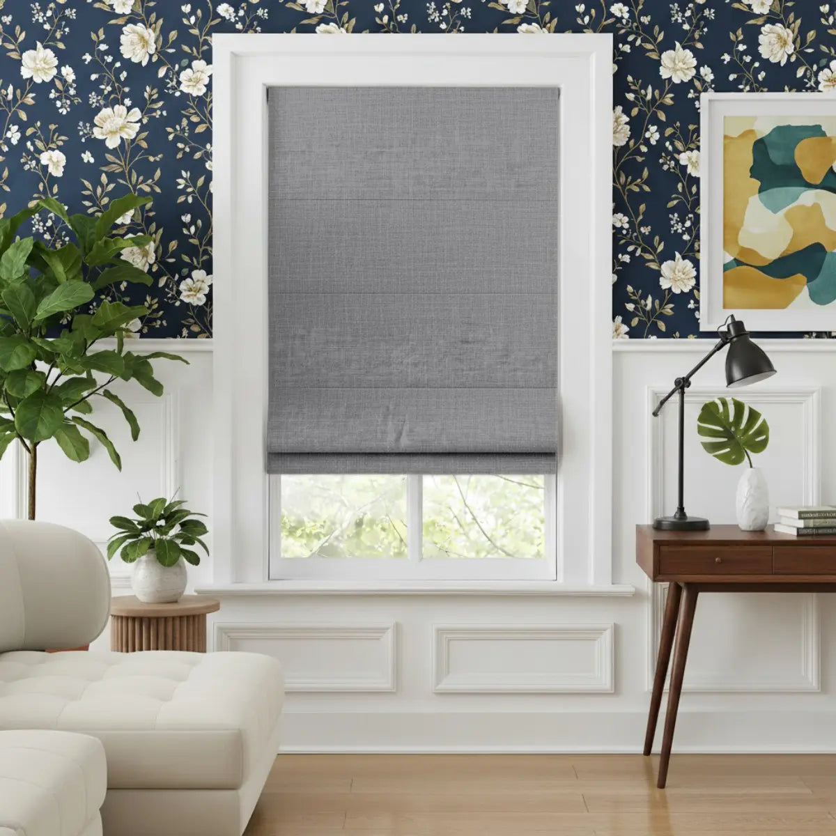Costom Roman Shades Granite Gray ZJM01