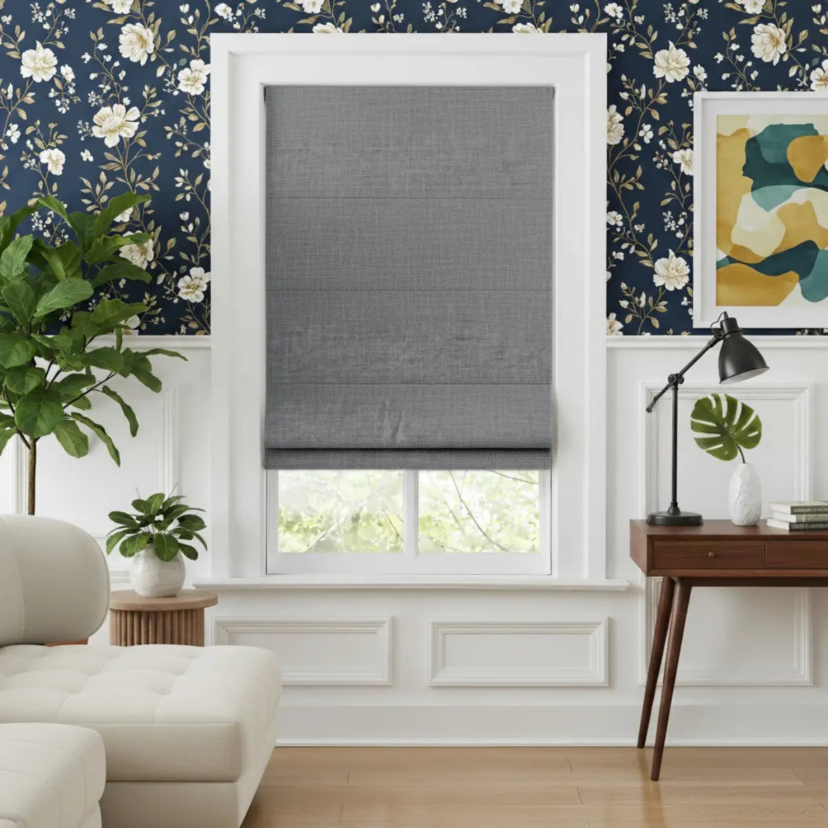 Costom Roman Shades Stone Gray ZJM19