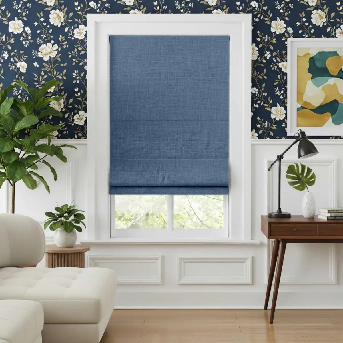Costom Roman Shades Dusty Indigo ZJM23