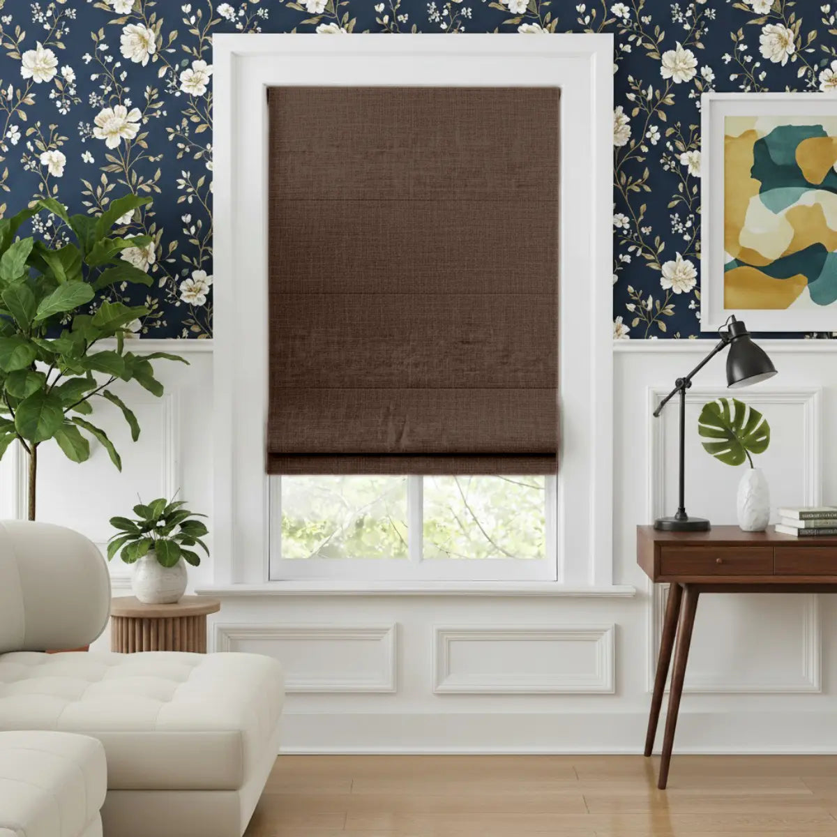 Costom Roman Shades Espresso Brown ZJM24